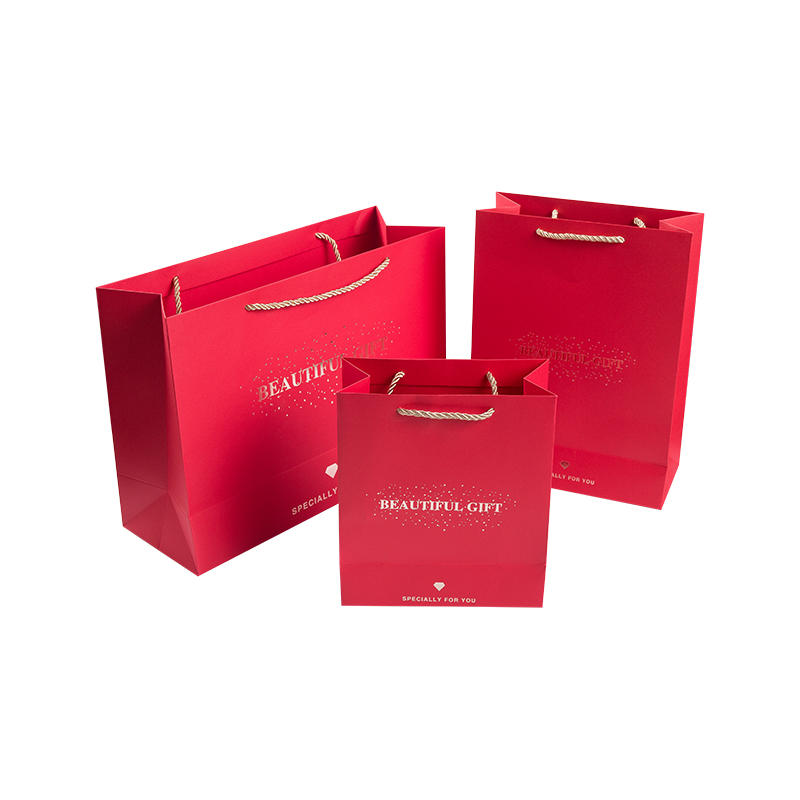 Red / pink / purple / silver boutique paper bags