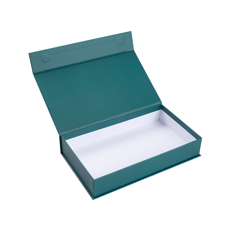 Flip book type green / yellow / white gift boxes can be customized