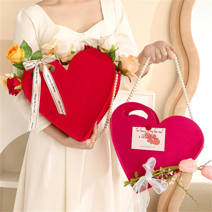 Premium Love Heart Shape Candy and Gift Flower Bags 