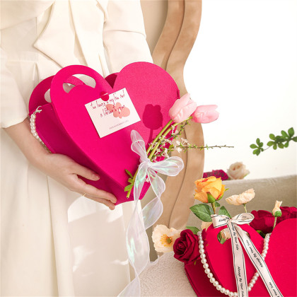 Premium Love Heart Shape Candy and Gift Flower Bags 