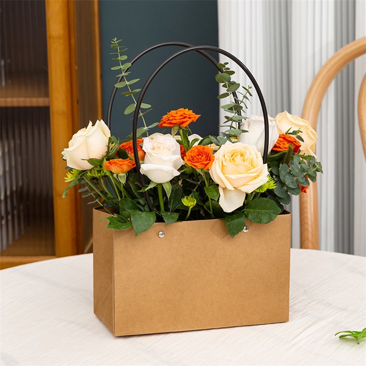  Multi-specification Minimalist Kraft Paper Handle Flower Gift Bag