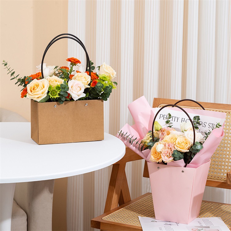  Multi-specification Minimalist Kraft Paper Handle Flower Gift Bag