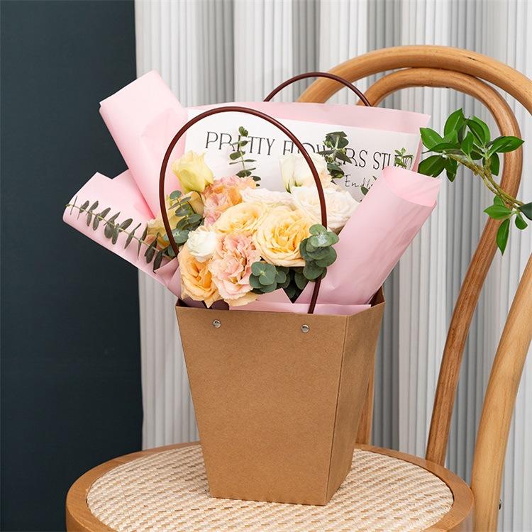  Multi-specification Minimalist Kraft Paper Handle Flower Gift Bag