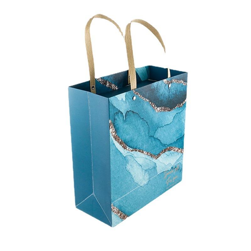Marble Patterned paper Handle Gift Shopping Bag